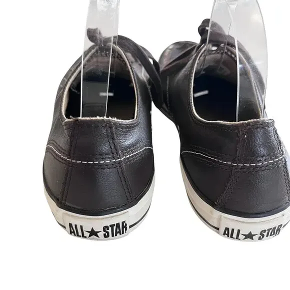 Converse Unisex Brown Leather Lace Up Low Top Sneaker Men’s 10, Women’s 12 - Picture 4 of 8